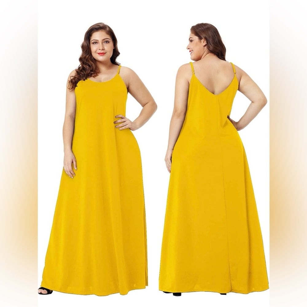 Wolddress Women's Summer Casual Solid Sleeveless Beach Maxi Dress with Pockets